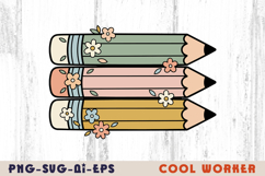 Cute Floral Pencil School Teacher Illustration Product Image 1