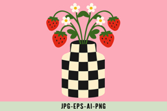 Strawberry Checkerboard Vase Product Image 1