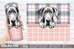 Seamless Great Dane Dog Sublimation Skinny Tumbler | Png Product Image 1