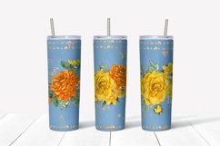 Roses sublimation design. Skinny tumbler wrap design. Product Image 3