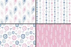 Romantic blue pink floral seamless digital paper, patterns Product Image 3