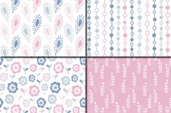 Romantic blue pink floral seamless digital paper, patterns Product Image 3