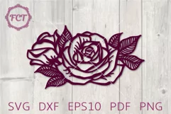 Roses Bouquet SVG border flowers decor t-shirt Cricut cut Product Image 1