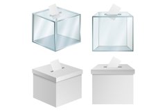 Ballot box democracy mockup set, realistic style Product Image 1