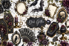 Dark Gothic Halloween Clipart Product Image 1