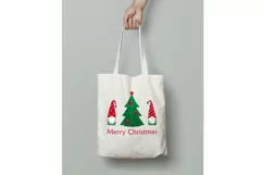 Christmas Gnomes svg card, Xmas nordic gnome and tree png. Product Image 2