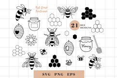 Bee svg bundle, bee svg, bumble bee svg, honey comb svg Product Image 1