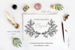 Ink calligraphy illustrations. Floral. Florigraphy Elegant. Product Image 5