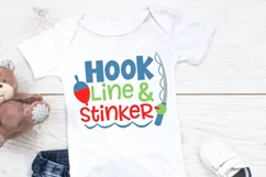 Hook Line and stinker | kids fishing SVG Product Image 2