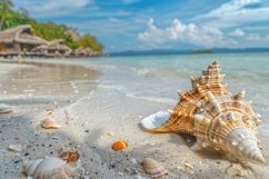 Shells on the Beach Background Wallpaper Product Image 1