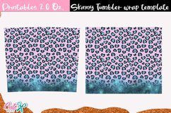 Leopard Heart Skinny Tumbler sublimation wrap Product Image 2