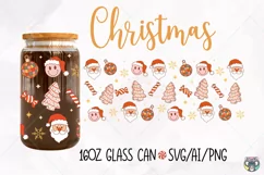 Christmas Can Glass Wrap SVG, Libbey Glass Wrap Svg Product Image 1