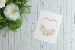 Heart SVG | Monogram SVG Floral Heart | Love SVG Product Image 5