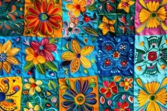 Traditional Handmade Guatemalan Flower Background Wallpaper Product Image 1