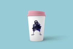 Watercolor Cute Funny Crows Ravens Clip Art Set Product Image 5