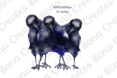 Watercolor Cute Funny Crows Ravens Clip Art Set Product Image 4