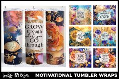 Motivational Tumbler Sublimation Wrap Flower Bundle | 20 oz Product Image 1