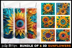 Colorful Sunflower Tumbler Sublimation Wrap 3D Flower Bundle Product Image 1