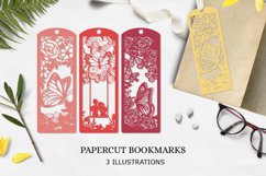 Flower with butterfly bookmark design / floral bookmark SVG Product Image 1