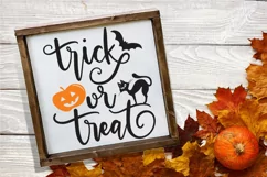 Halloween SVG - Trick or Treat - Wood Sign Hand-Lettered Product Image 2