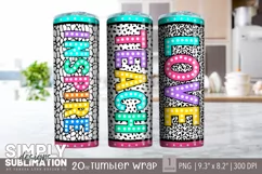 Teach, Love, Inspire 20 oz Sublimation Tumbler Wrap Png Product Image 1