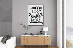 Worry Less Smile More SVG Cut File - Motivational SVG Product Image 2