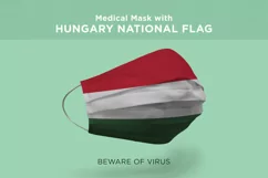 Medical Mask with hungary iceland indonesia iran Nation Flag Product Image 2