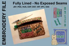 Travel Stash Zipper Bag - Fully Lined, 5X7 HOOP Product Image 2