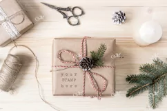 Christmas Gift Box Mock-up. PSD+JPG Product Image 3