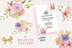 Jenna Floral Pink Watercolors Flowers Arrangements 6 Bouquet Product Image 2