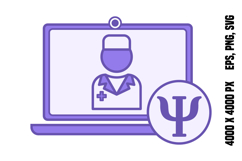 Colored Online Psychologist Icon Product Image 1