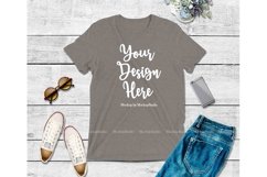 Grey Shirt Mock Up, Bella Canvas 3413 Tshirt Mockup Display Product Image 1