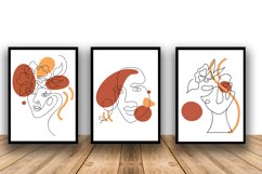 Set of Three Abstract Face Digital Print Frame not included Product Image 1