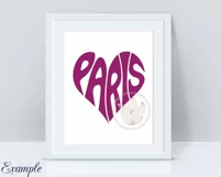 Paris SVG word art in a heart shape Product Image 2