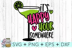 It's Happy Hour Somewhere SVG DXF PNG EPS Cutting Files Product Image 2