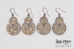 Floral Burst 2 Options 2Part Laser Engraved Earring Download Product Image 2