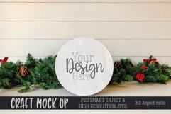 Round Wood Christmas Sign MOCKUP| PSD & JPEG Product Image 1