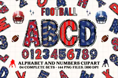 Football Alphabet clipart, soccer american letters doodle Product Image 1