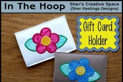 ITH Simple Flower Gift Card Holder - All Occasion Gift Card Holder - Machine Embroidery Product Image 1