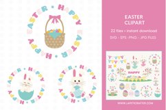 Happy Easter bunny clipart set Product Image 6