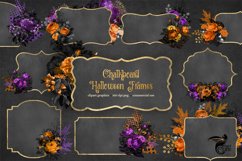 Halloween Chalkboard Floral Frames Clipart Product Image 1