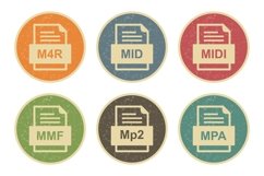 Set Of File Formats Icons Product Image 1