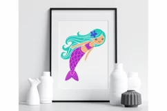 Mermaid svg Mermaid birthday svg Mermaid sublimation design Product Image 8