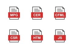 Set Of File Formats Icons Product Image 1