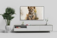 Samsung Frame Tv Art, Watercolor Baby Lion Set of 4 Product Image 4