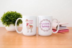 Mug Mockup 15 Oz White Coffee Pink Planners Small Plant Product Image 3