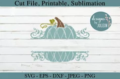 Split Pumpkin SVG, png, eps, jpeg, DXF, sublimation Product Image 5