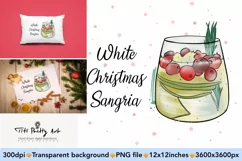 Christmas Cocktail Sublimation Design PNG, Sangria PNG Product Image 1