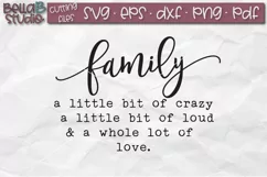 Family Sign SVG File, Crazy Loud and Love SVG Product Image 2