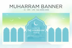 Islamic new year festival banner Islamic arch Design Product Image 1